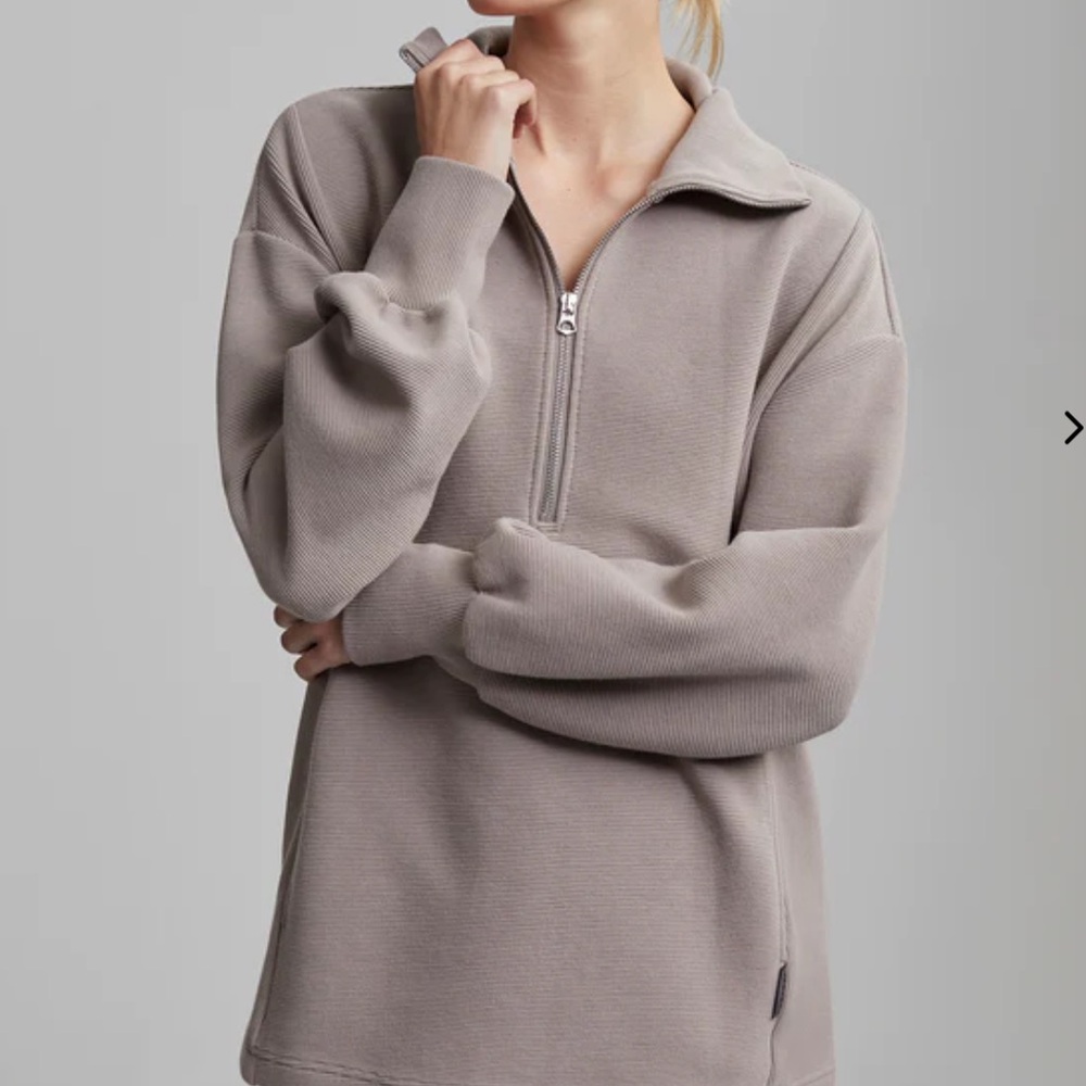 Varley longline half zip ribbed sweater